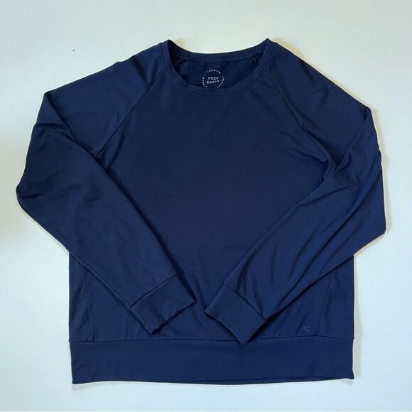 Cozy Earth Women's Ultra-Soft Bamboo Pullover Crew - Navy Large - Picture 4 of 11